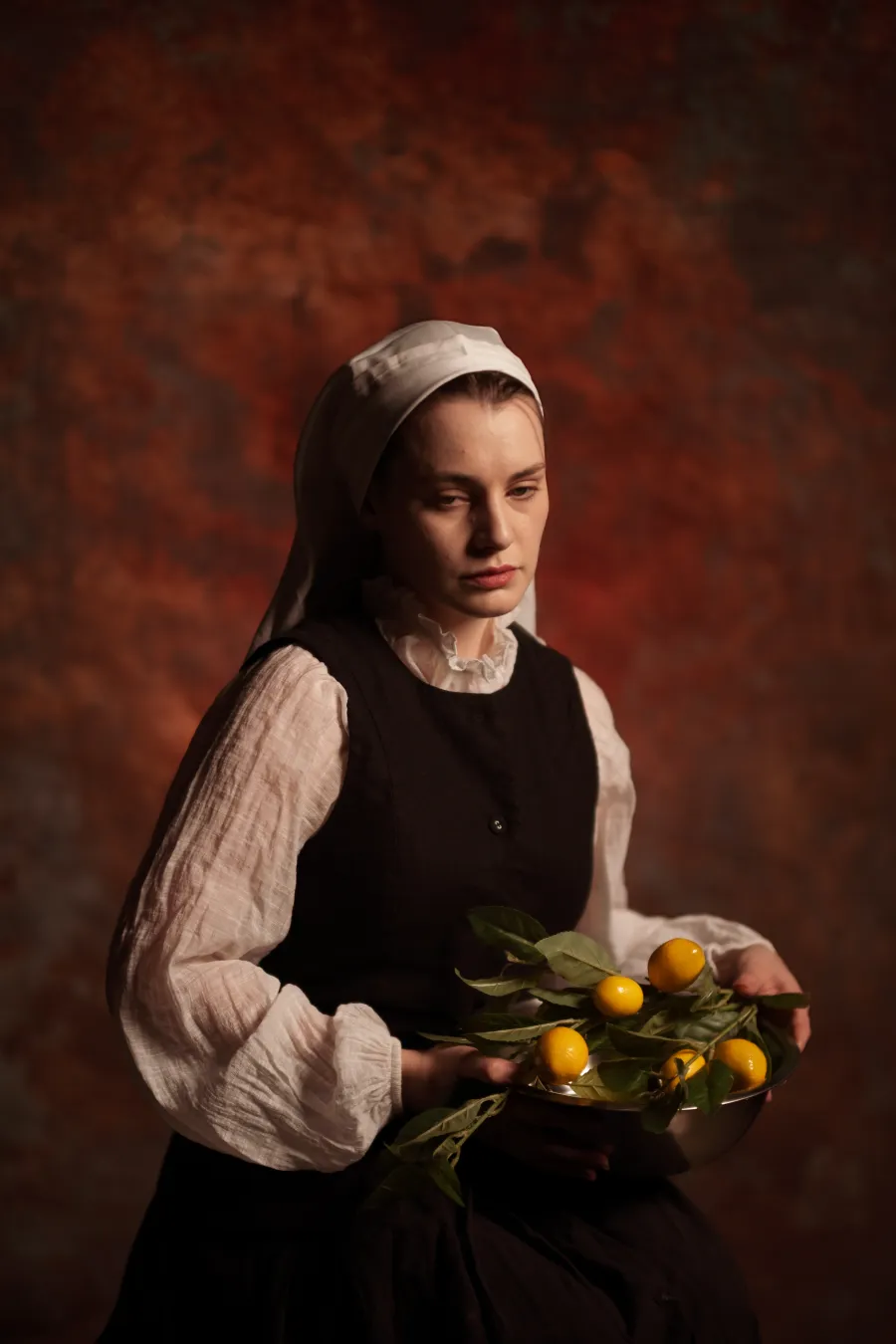 Vermeer-style portrait with lemons